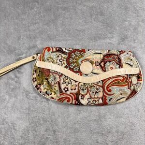 Ebisu Multicolor Paisley Wristlet Clutch Bag With Strap Fabric‎ Purse